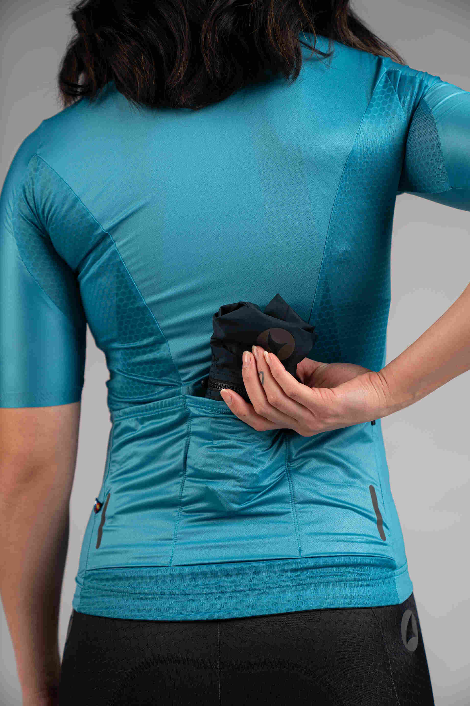Custom Cycling Wind Jacket - Packed in Back Jersey Pocket