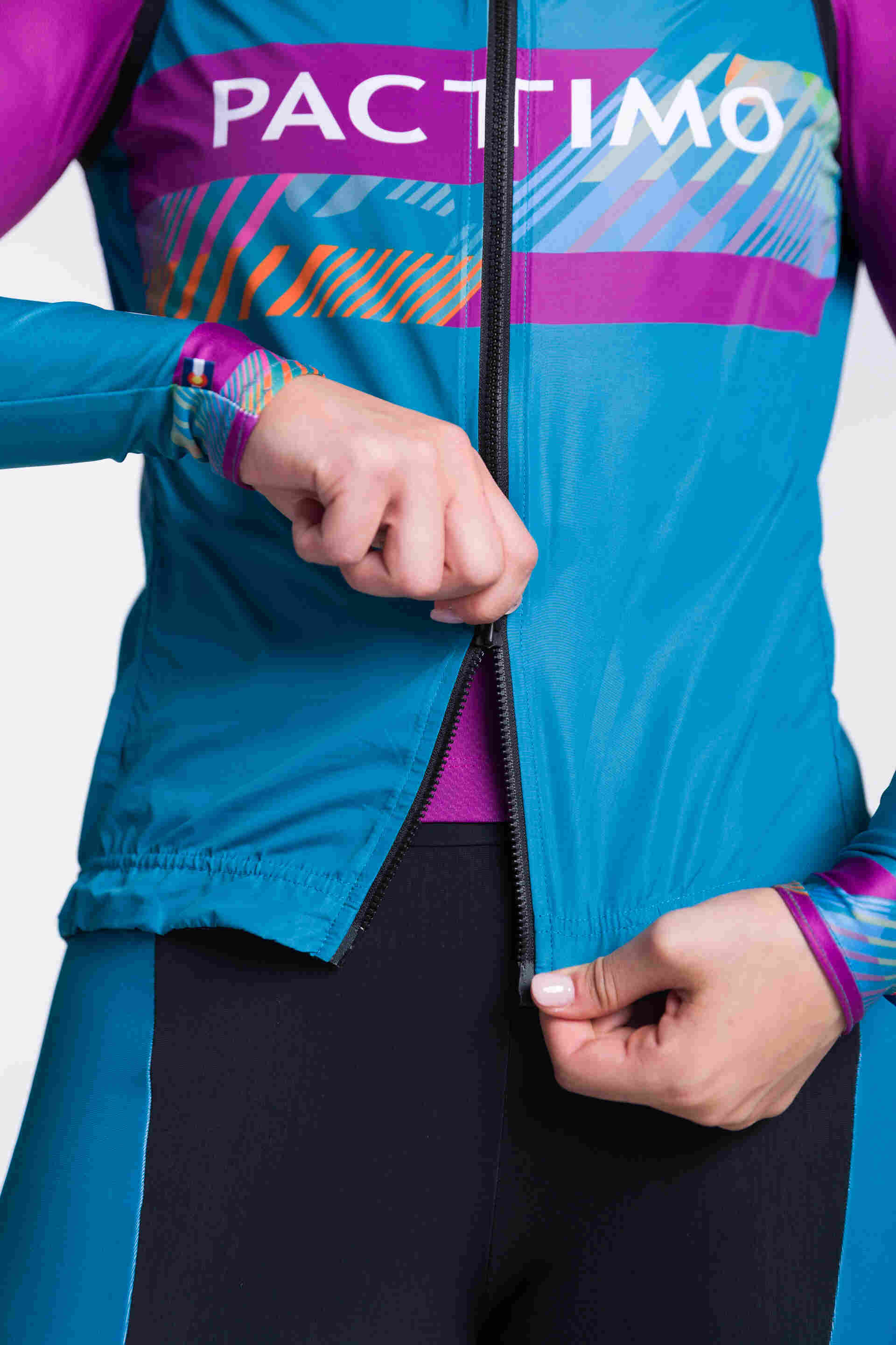 Custom Cycling Wind Vest - Two-Way Zipper