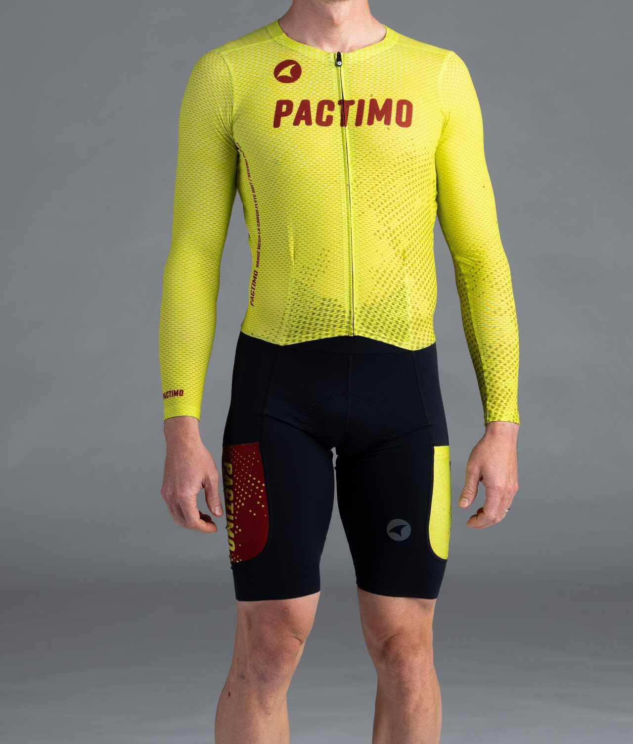 Men's Custom Mesh Long Sleeve Cycling Skinsuit - Front View