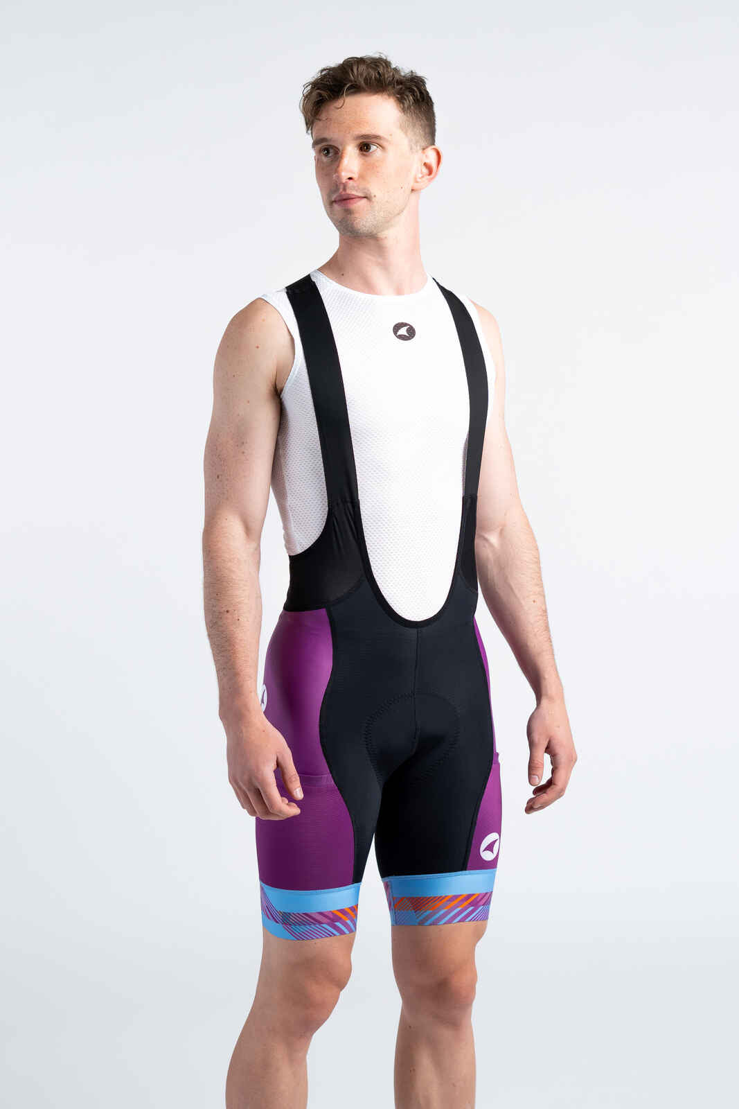 Men's Custom Cargo Bib Shorts - Ascent Vector Range Front View