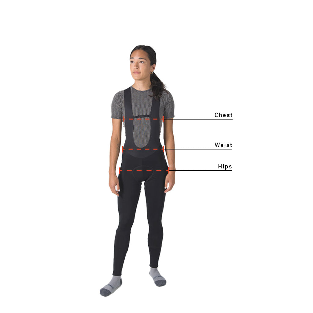 Women's Body Measuring Areas - Pactimo Cycling Clothing