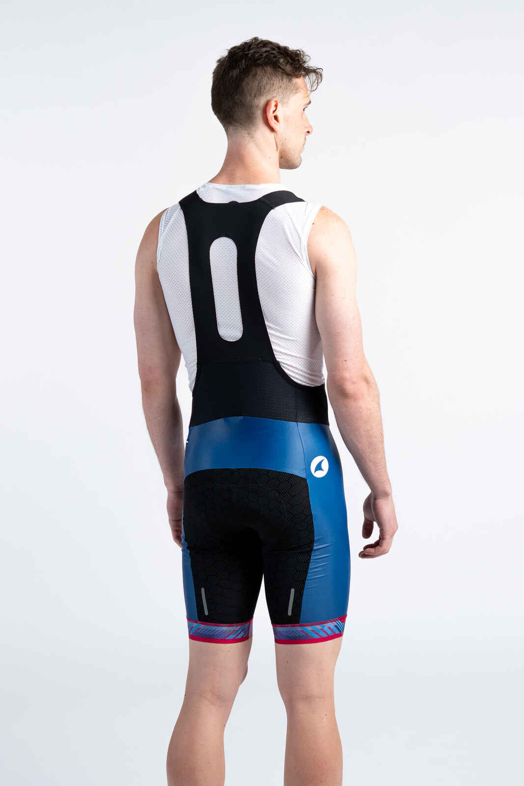 Men's Custom Cycling Bibs - Summit Stratos Force Back View #color_black