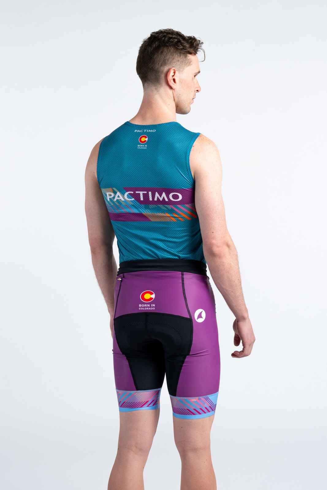 Men's Custom Cycling Shorts - Ascent Back View #length_standard