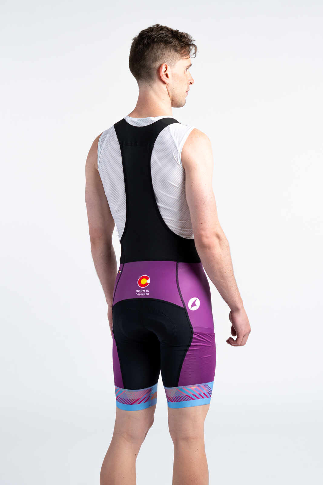 Men's Custom Cargo Bib Shorts - Ascent Vector Range Back View