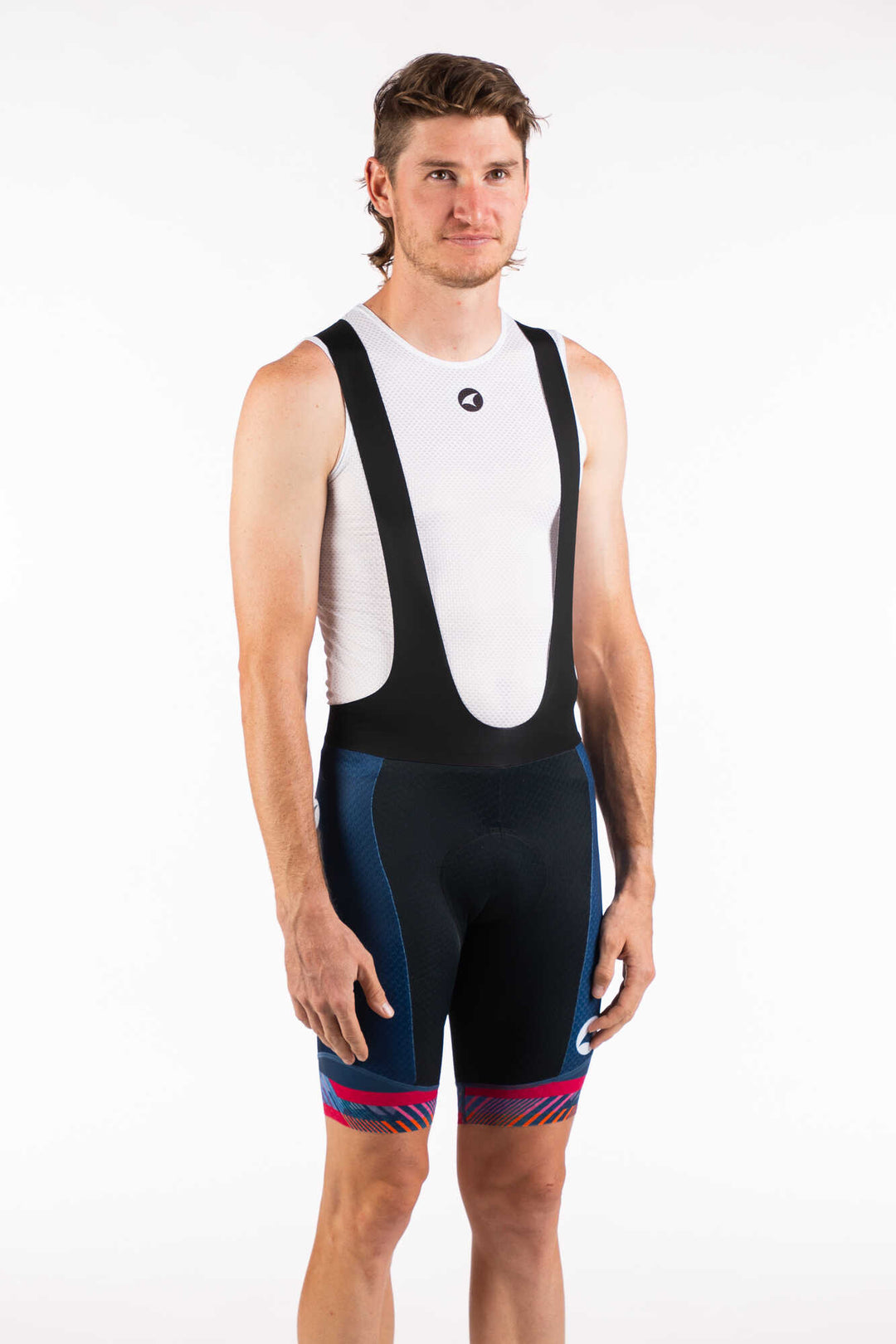 Men's Custom Cycling Bibs - Summit Raptor Front View #length_standard