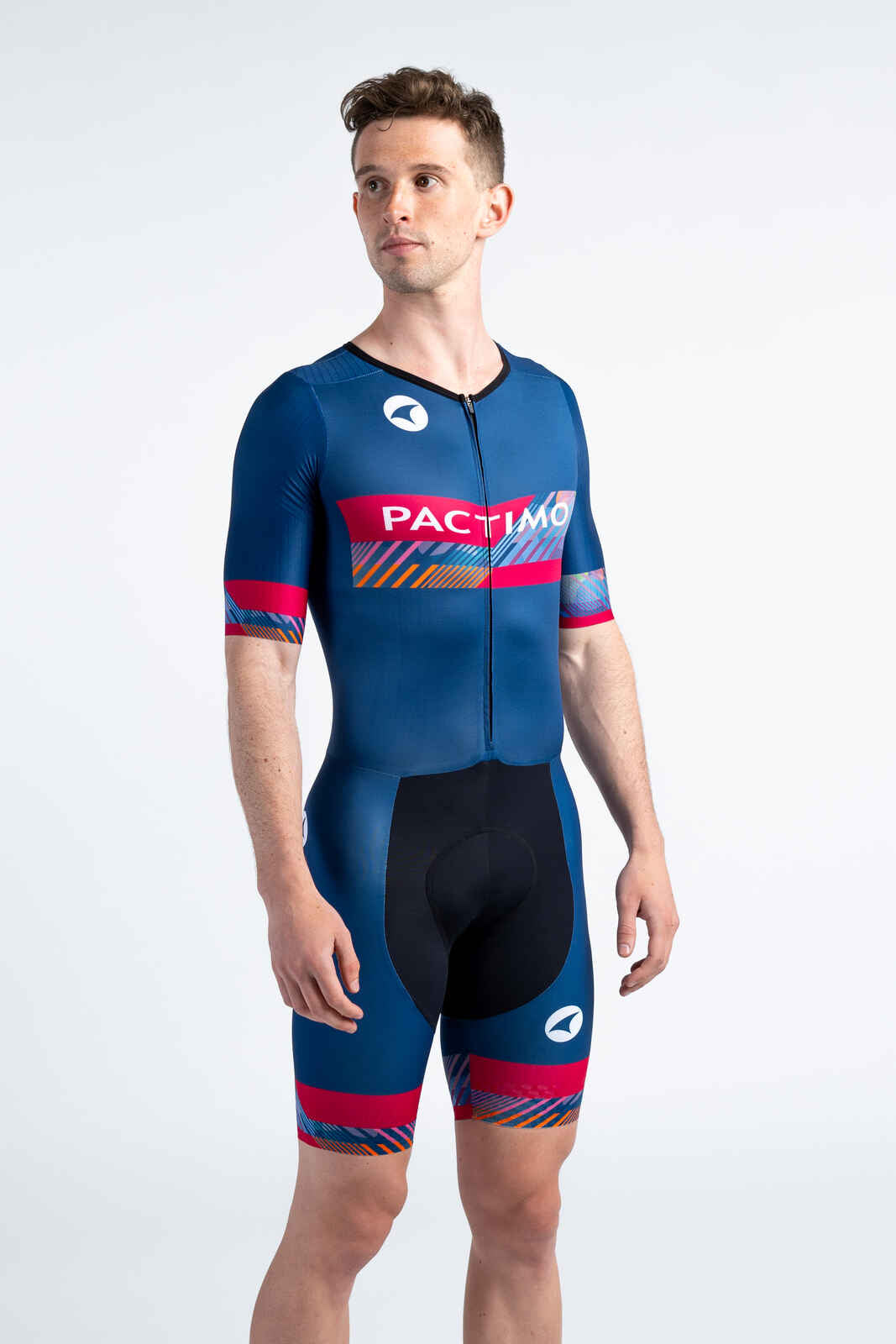Men's Custom Cycling Skinsuit - Front View #color-options_black-rise