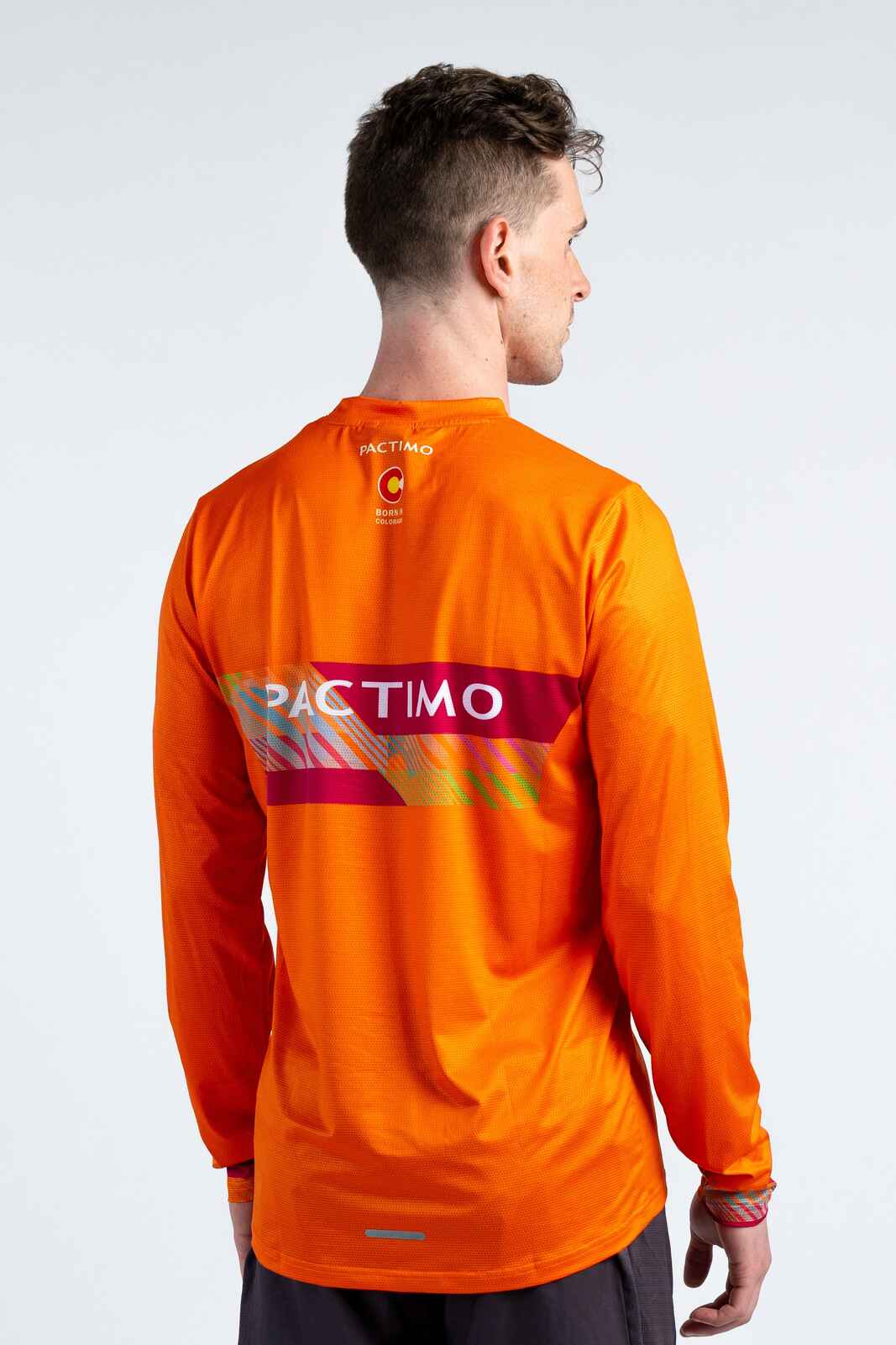 Men's Custom Running Shirt - Long Sleeve Back View