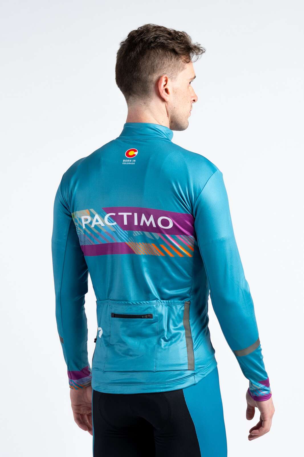Men's Custom Thermal Cycling Jersey - Alpine Back View
