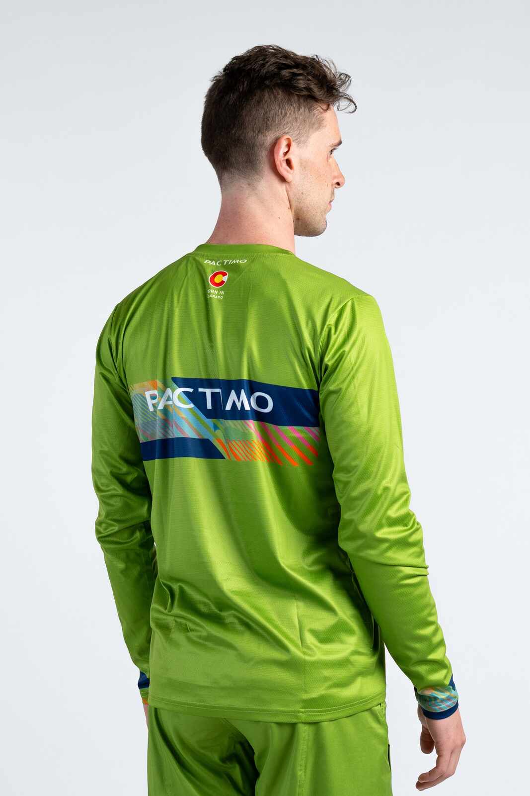 Men's Custom Mountain Bike Jersey - Trail Long Sleeve Back View