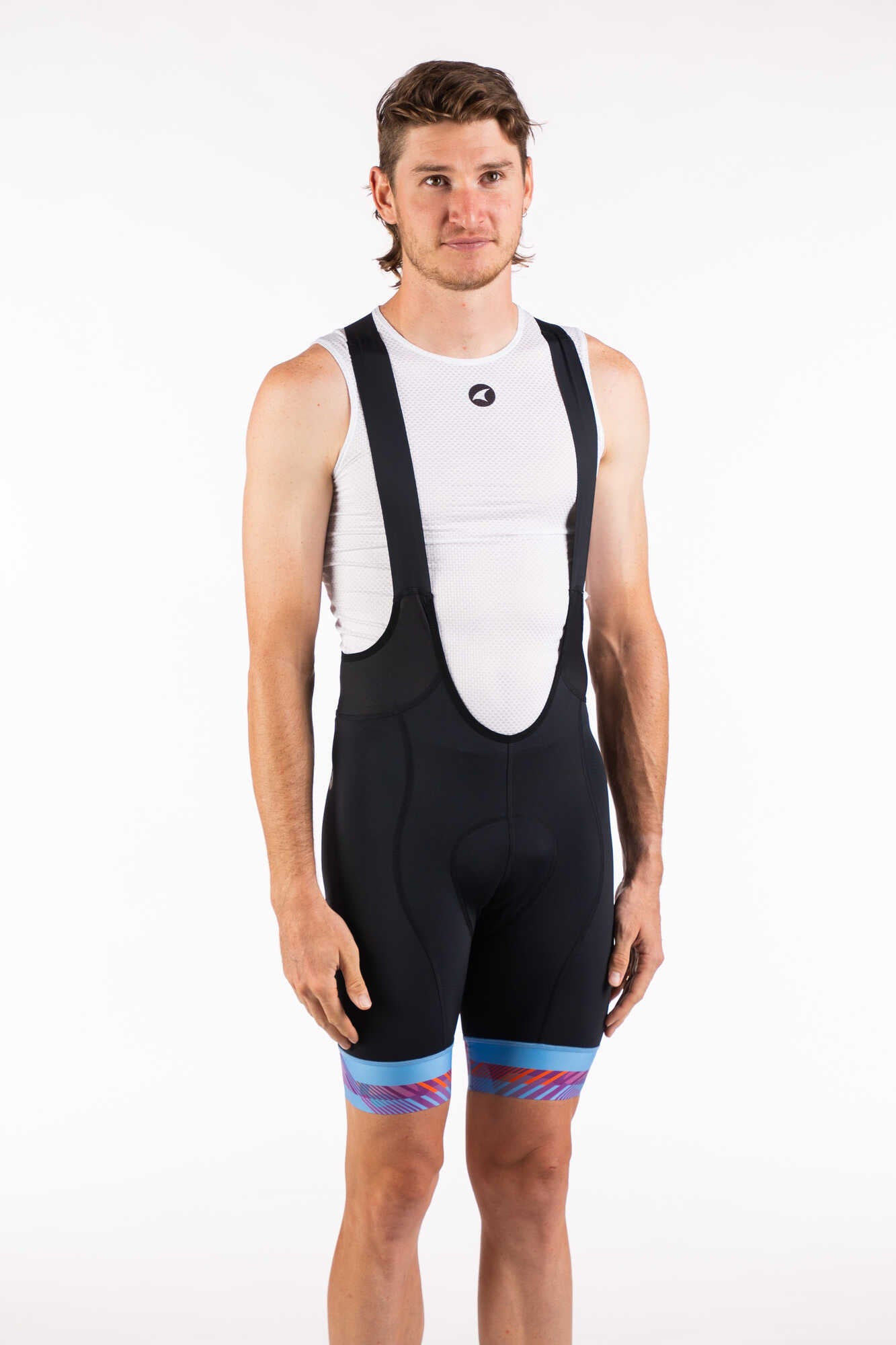 Men's Custom Cycling Bibs - Ascent Vector PRO Printable Leg Band - Front View