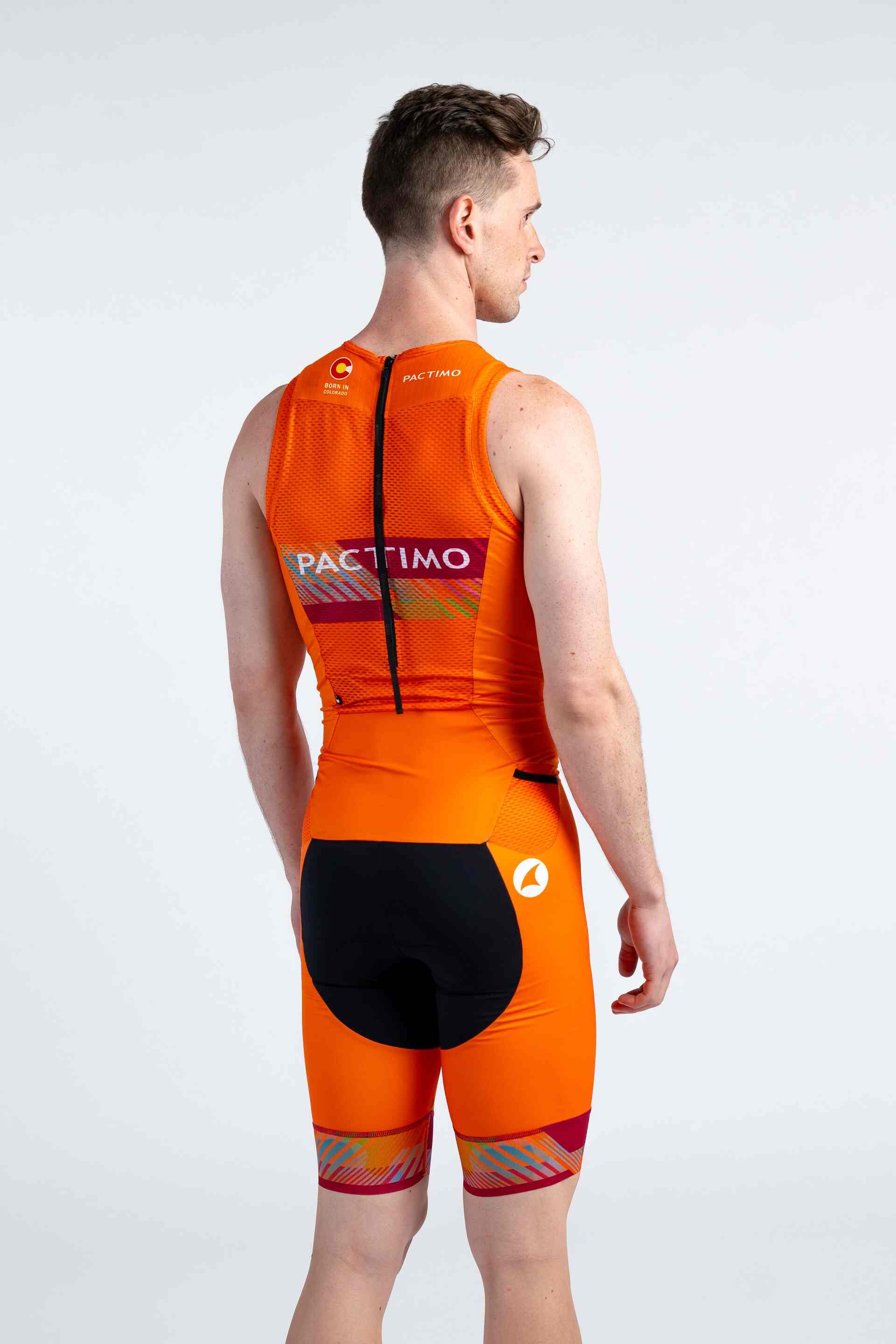 Men's Custom Sleeveless ITU Tri Suit - Back View