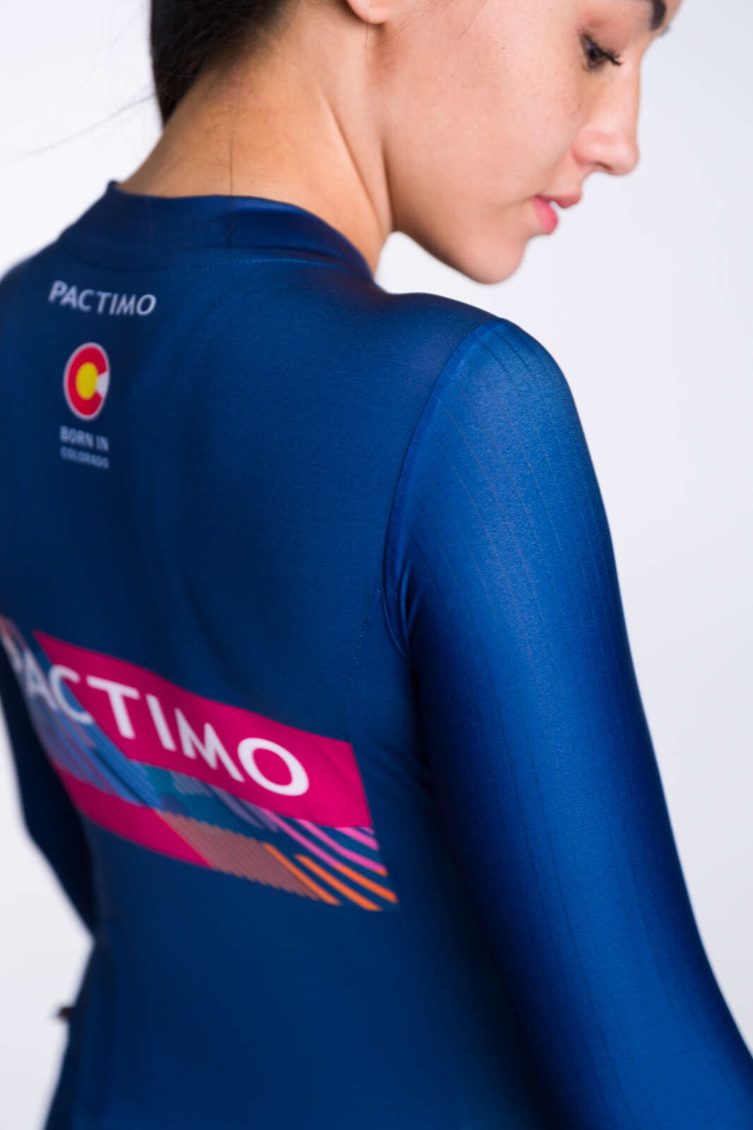 Women's Custom Cycling Skinsuit - Flyte Long Sleeve Shoulder Detail