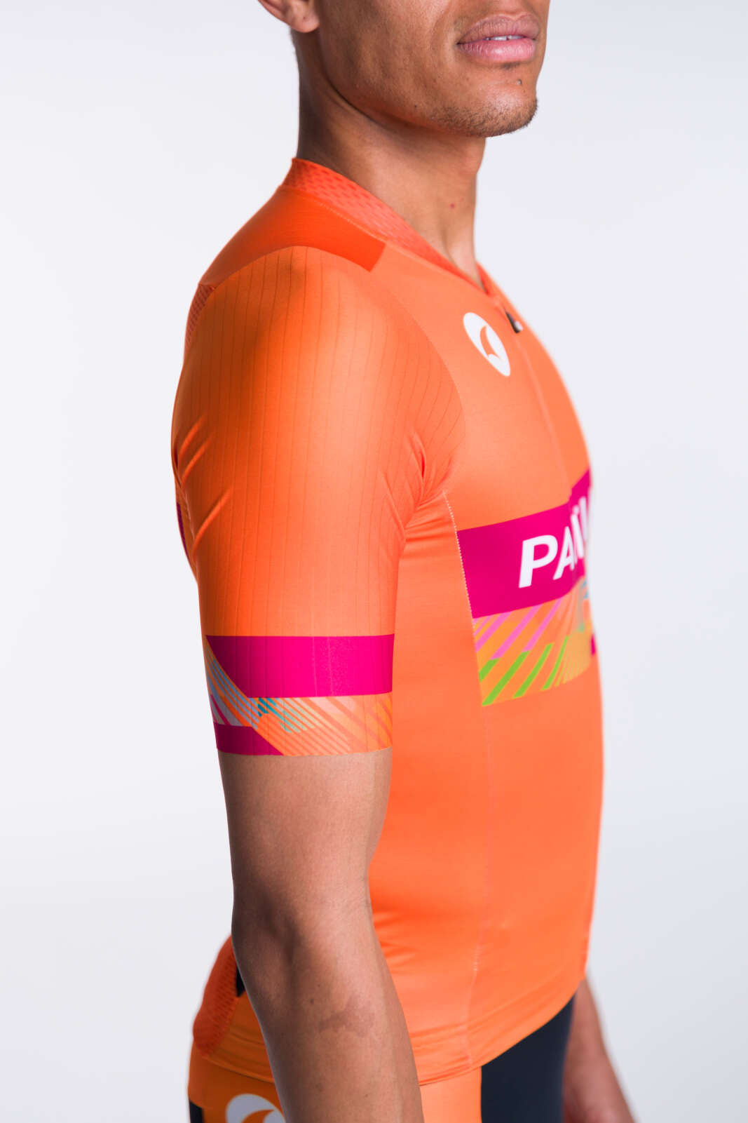 Men's Custom Triathlon Jersey - Short Sleeve Threshold Shoulder Detail