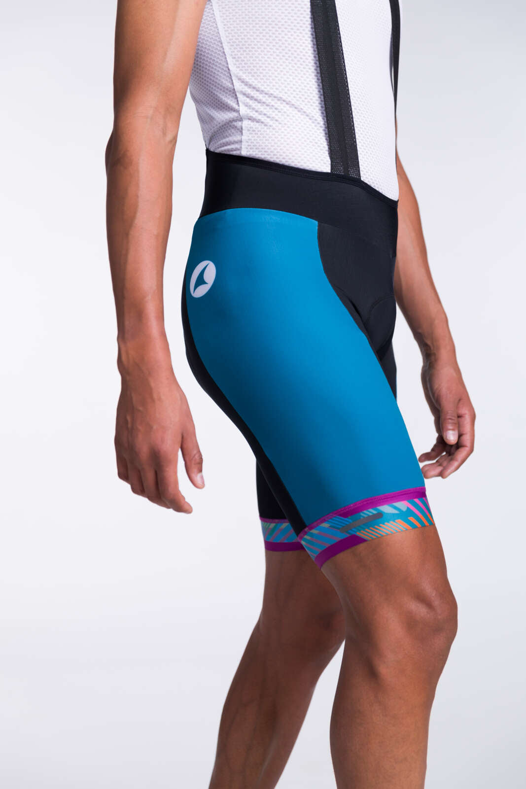 Men's Custom Thermal Cycling Bib Shorts - Alpine Side View