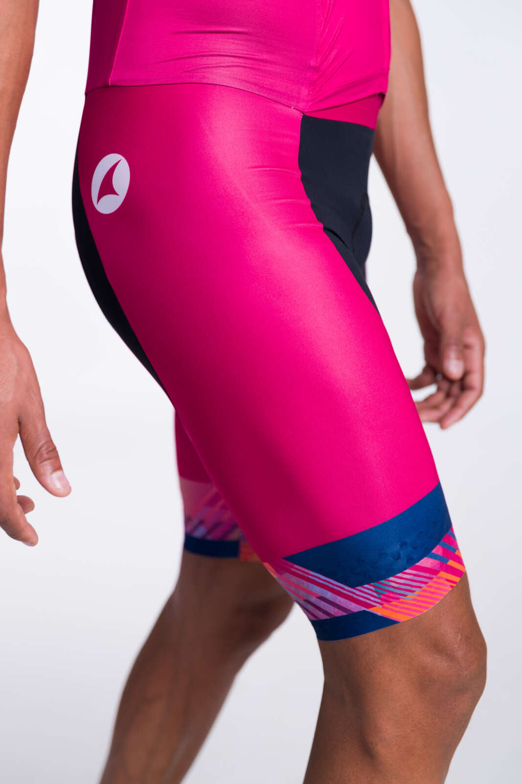 Men's Custom Lightweight Cycling Skinsuit - Flyte Leg View #color-options_black-rise
