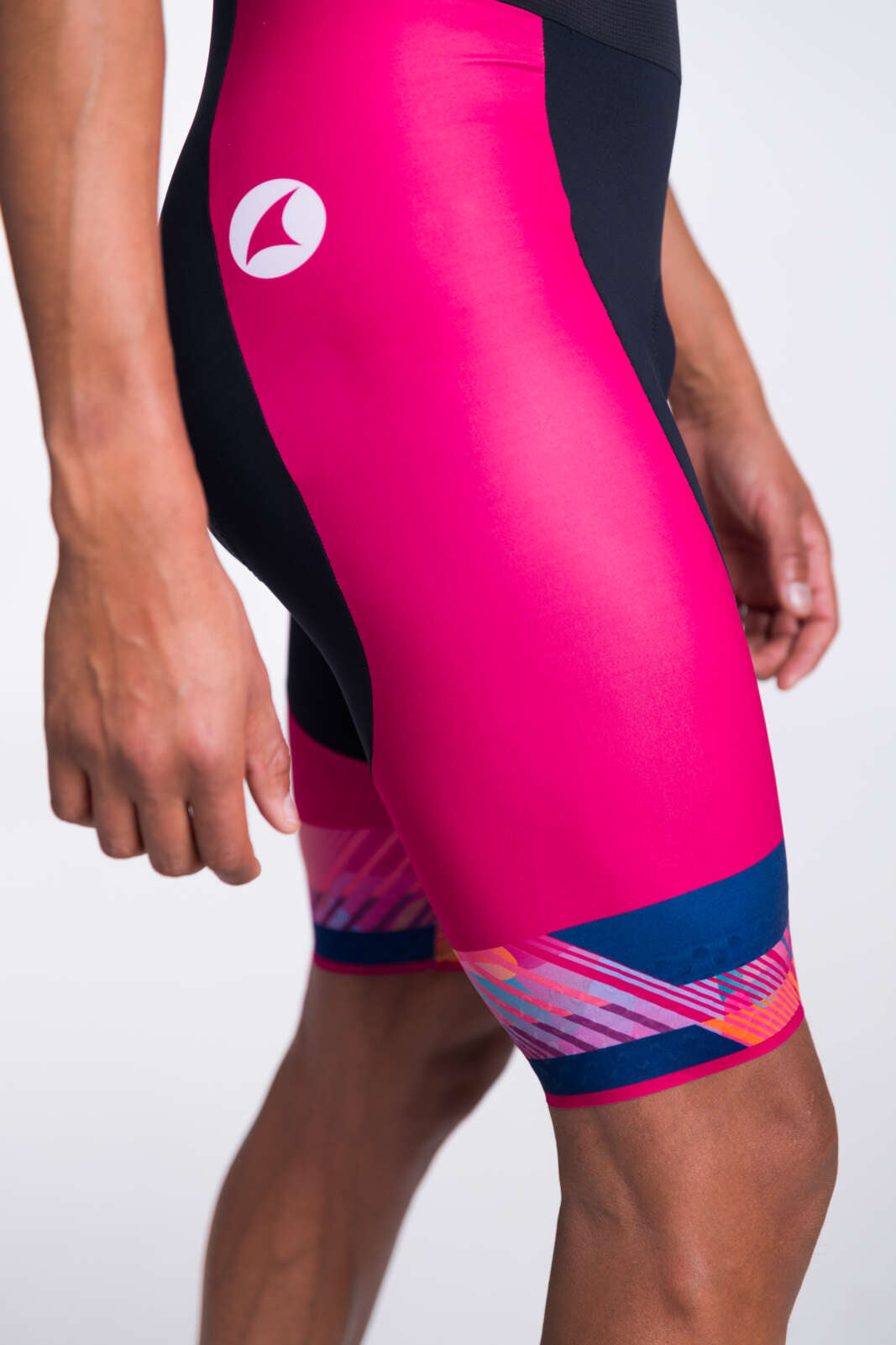 Men's Custom Cycling Bibs - Flyte Leg Panel  #color-options_black-rise