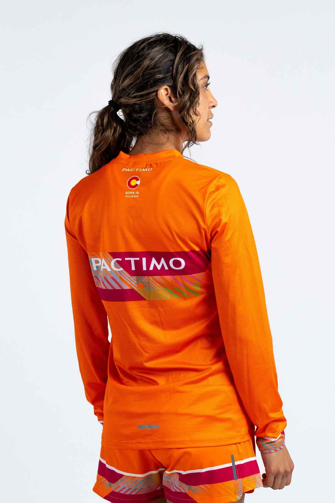 Women's Custom Running Shirt - Long Sleeve Back View