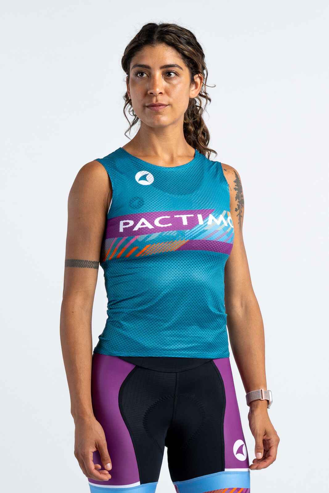 Women's Custom Cycling Base Layer - Sleeveless Zero-Weight Front View