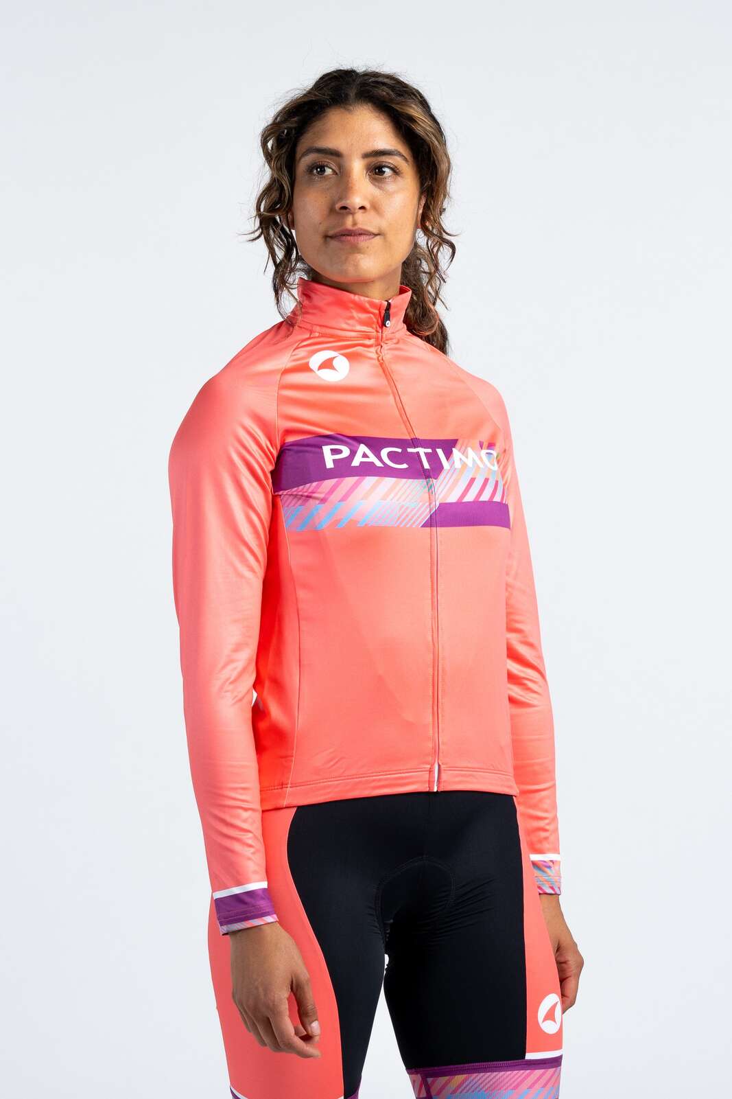 Women's Custom Thermal Cycling Jersey - Continental Long-Sleeve Front View