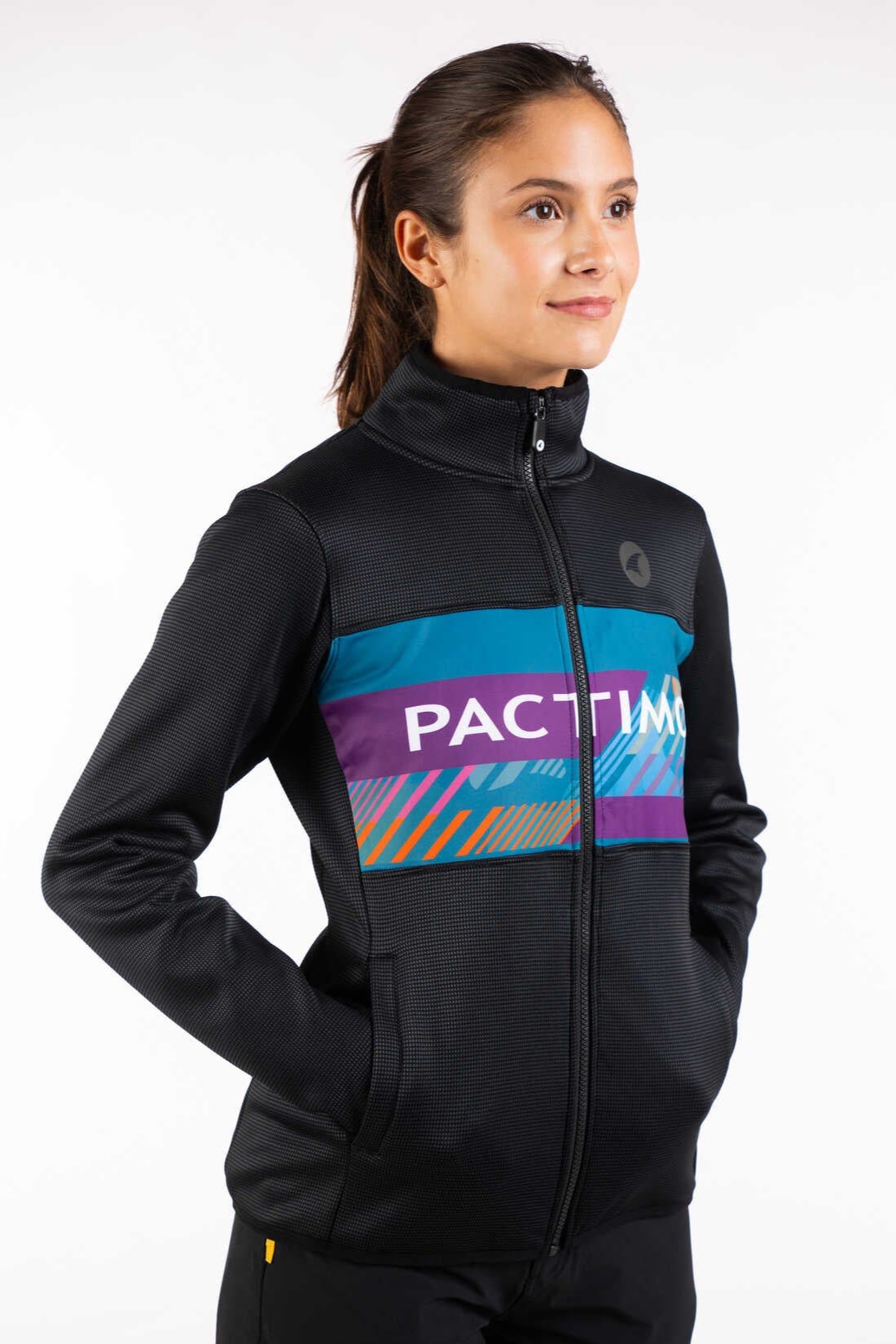 Women's Custom Cycling Track Jacket - Front Pockets