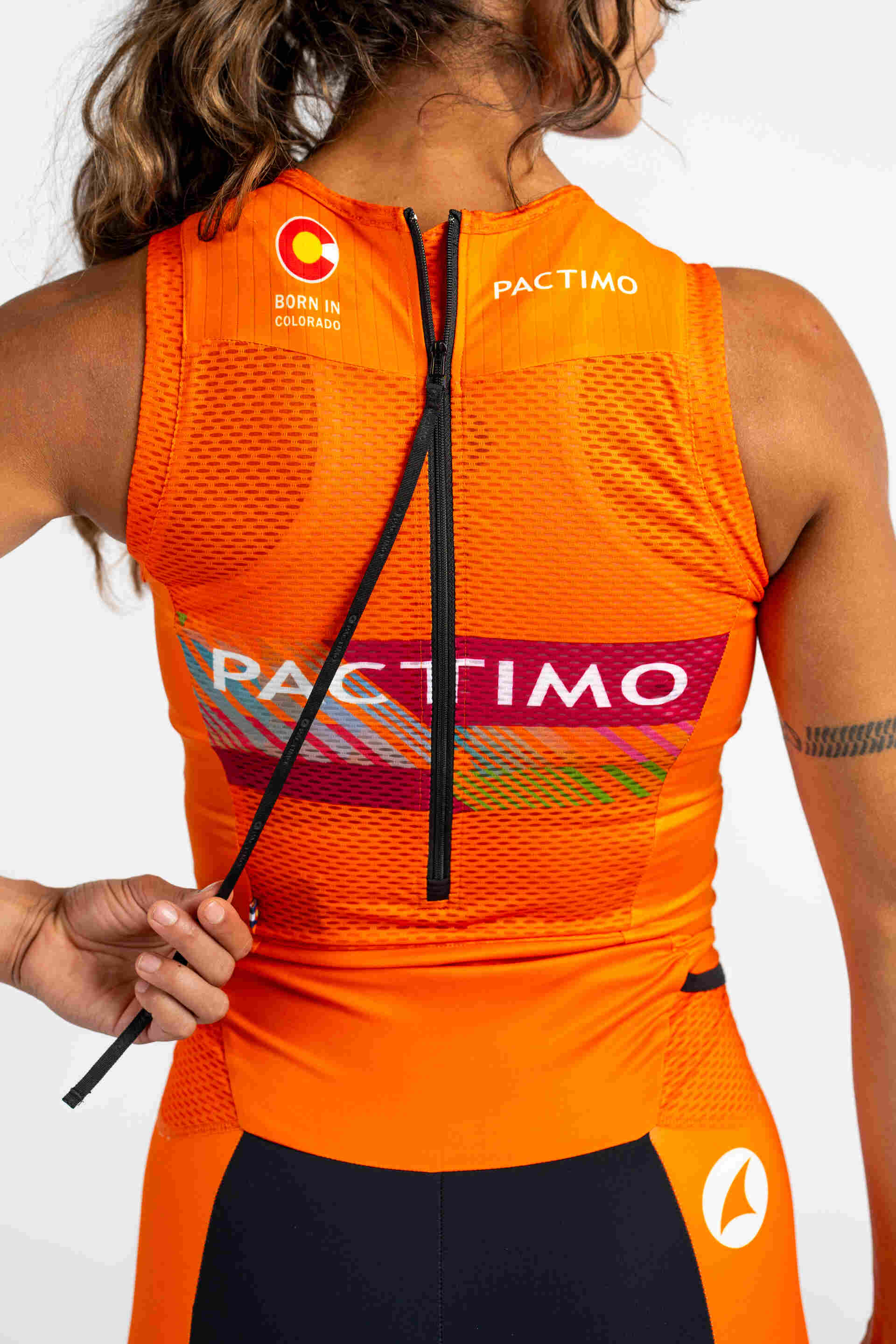 Women's Custom Short Sleeve ITU Tri Suit - Back Zipper