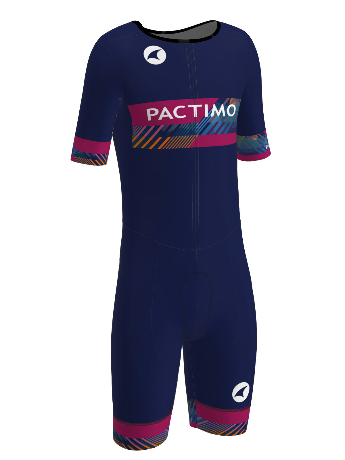 Men's Fully Printable Custom Cycling Skinsuit - Short Sleeve Front View #color-options_fully-printed