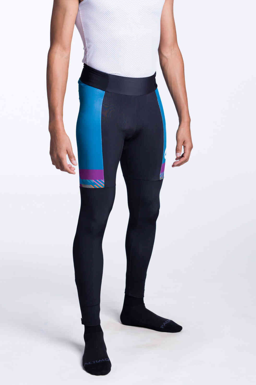 Men's Custom Thermal Cycling Tights - Alpine Front View