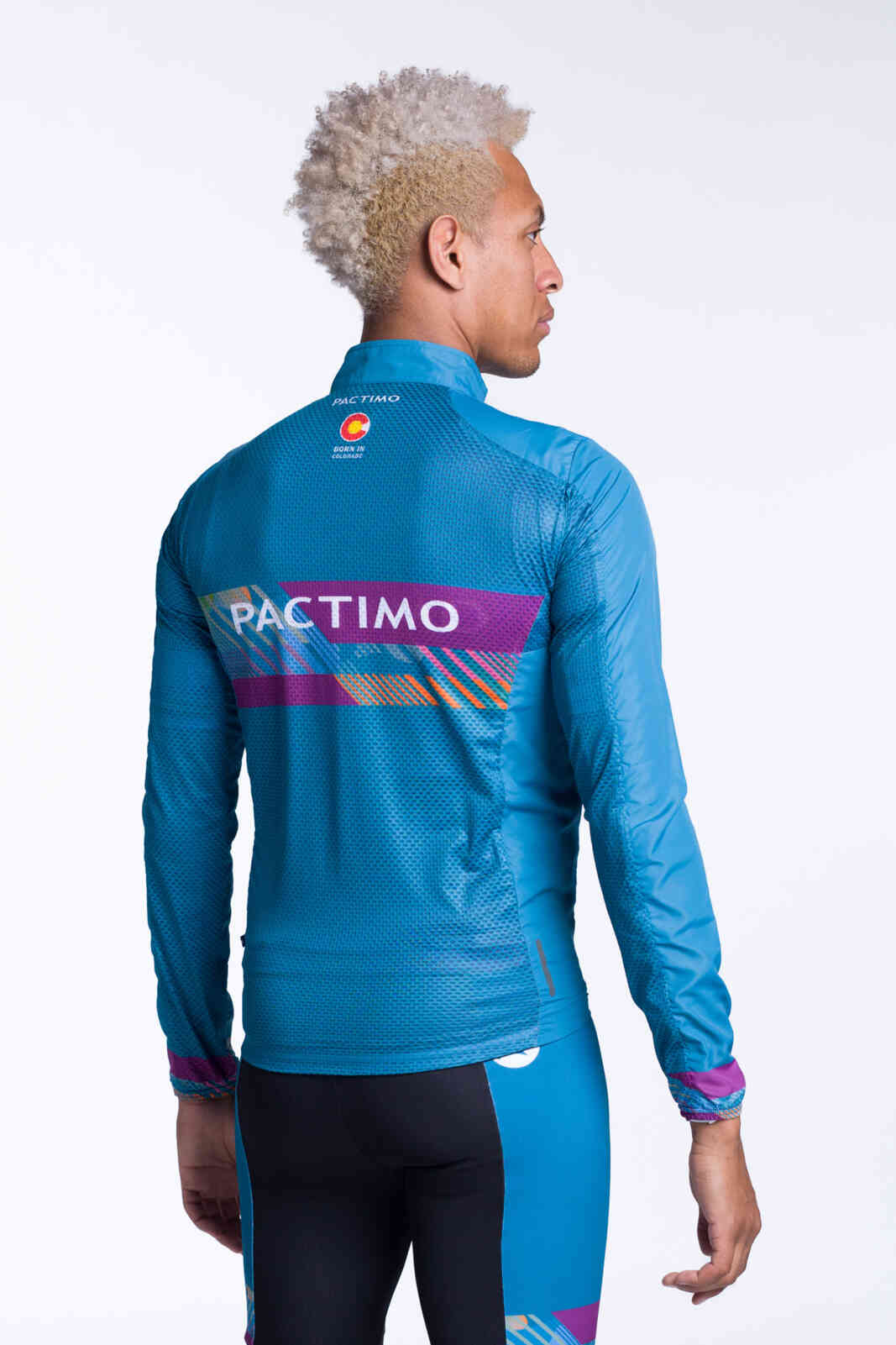 Men's Custom Cycling Wind Jacket - Divide Back View