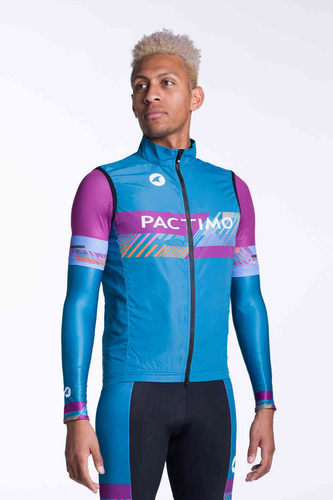 Men's Custom Cycling Wind Vest - Divide Front View