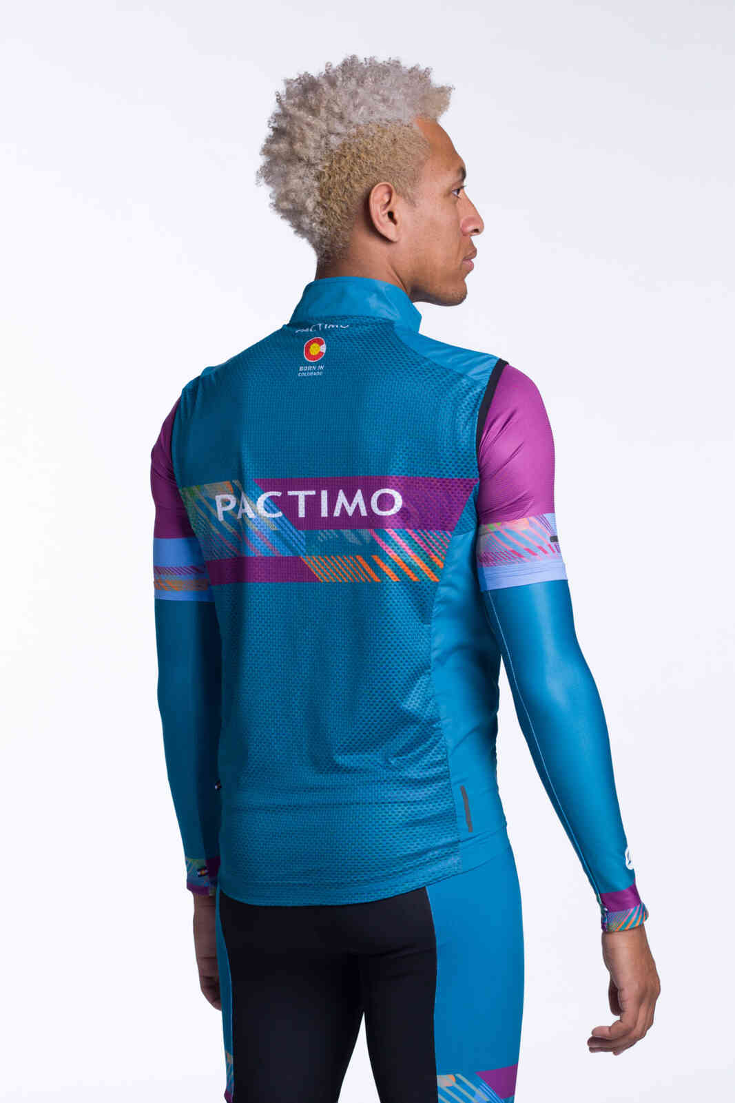 Men's Custom Cycling Wind Vest - Divide Back View