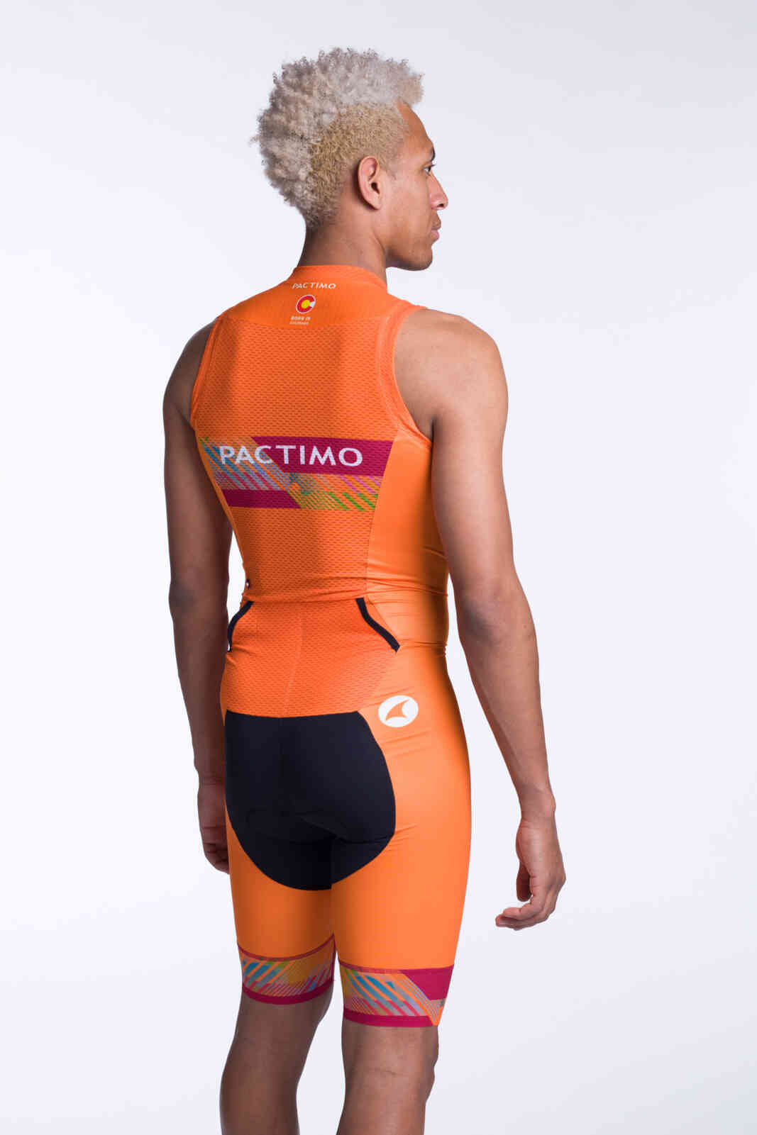 Men's Custom ITU Tri Suit - Sleeveless Threshold Back View