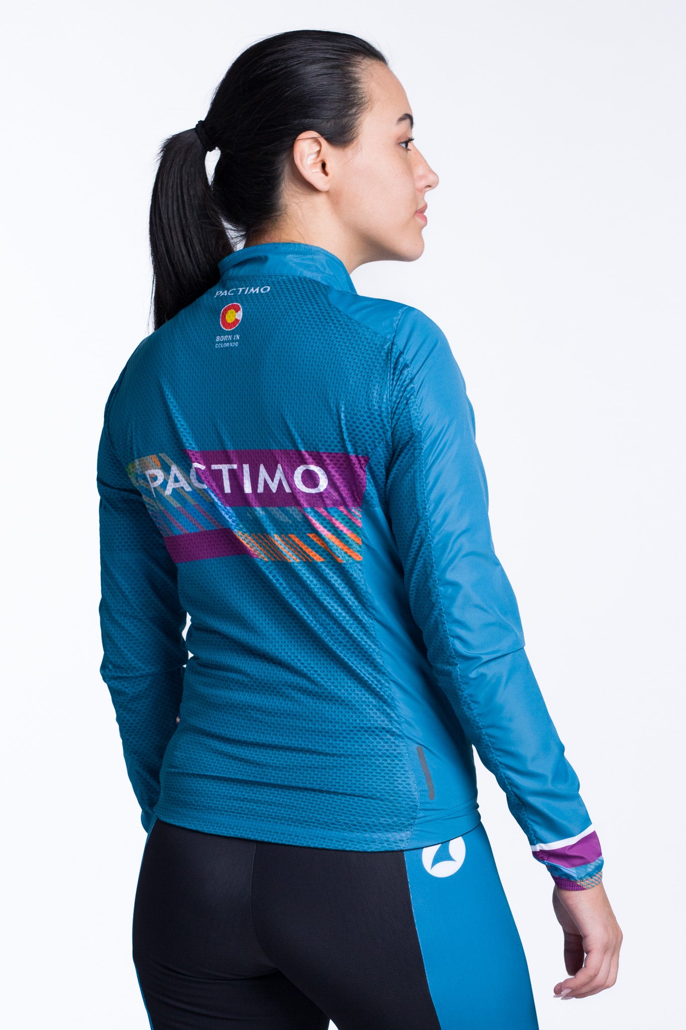 Women's Custom Cycling Wind Jacket - Divide Back View