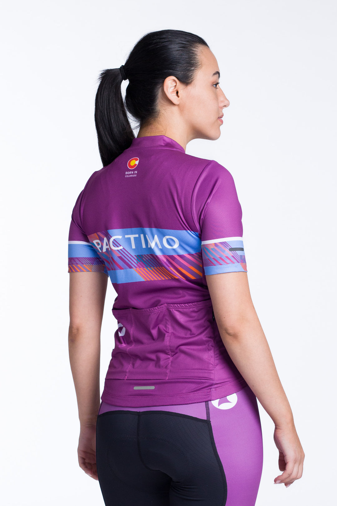 Women's Custom Cycling Jersey - Ascent Back View #fit_traditional