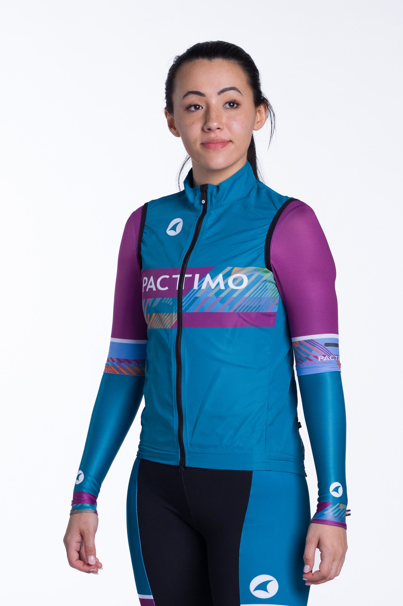 Women's Custom Cycling Wind Vest - Divide Front View