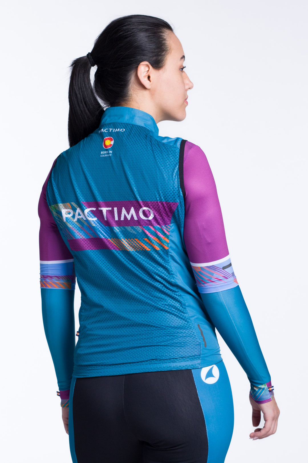 Women's Custom Cycling Wind Vest - Divide Back View