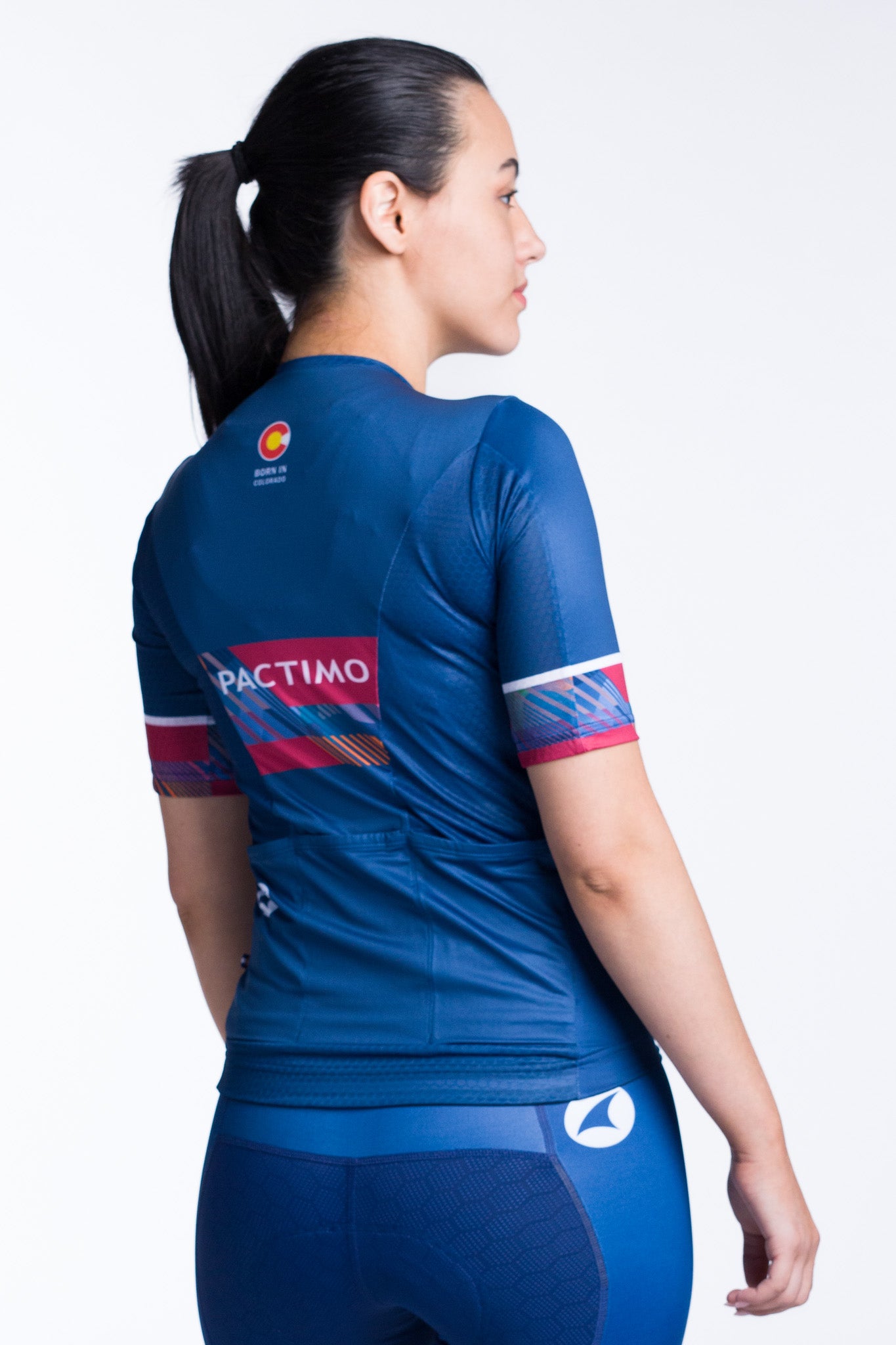 Women's Custom Cycling Jersey - Summit Back View #fit_traditional