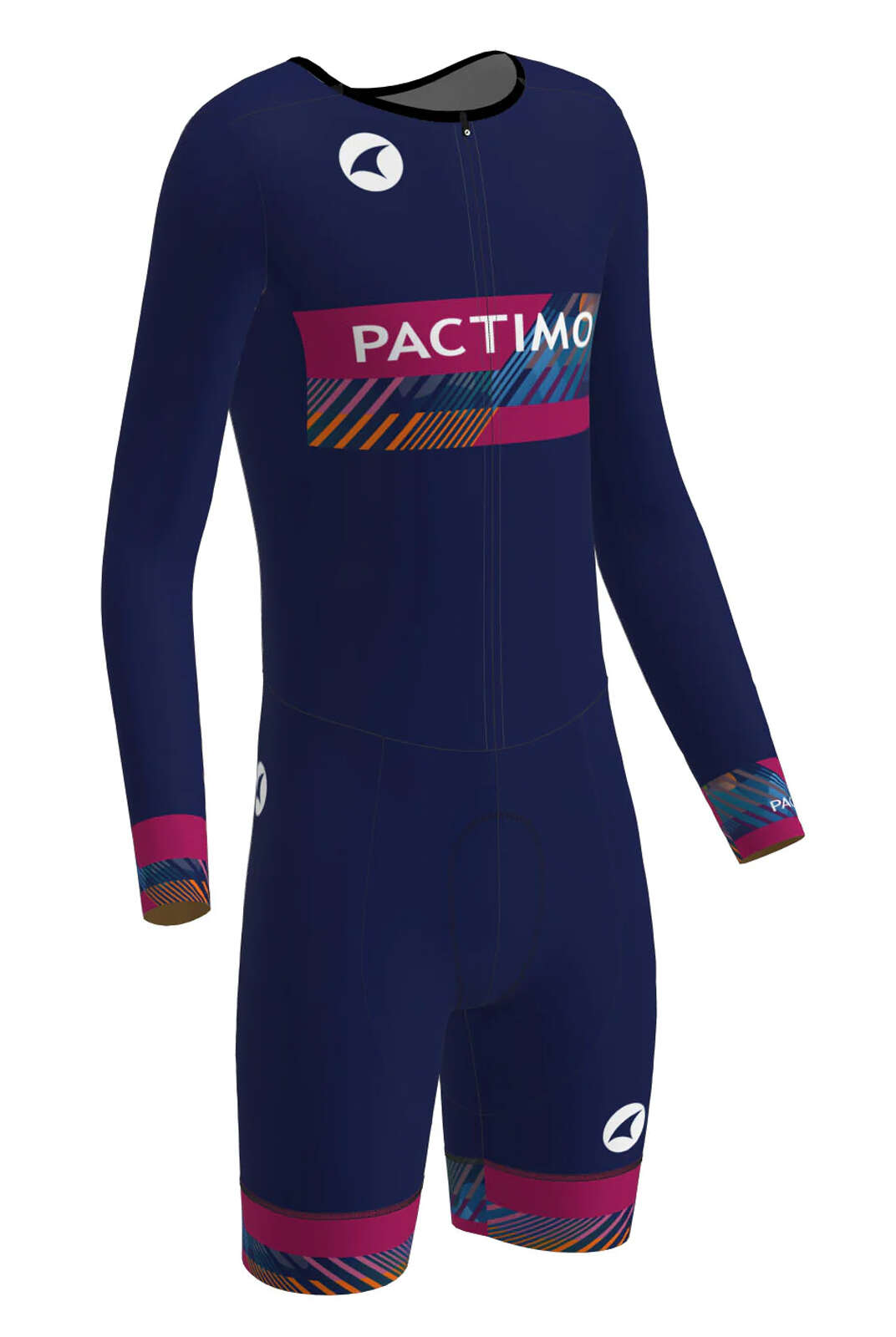 Men's Fully Printable Custom Cycling Skinsuit - Long Sleeve Front View #color-options_fully-printed